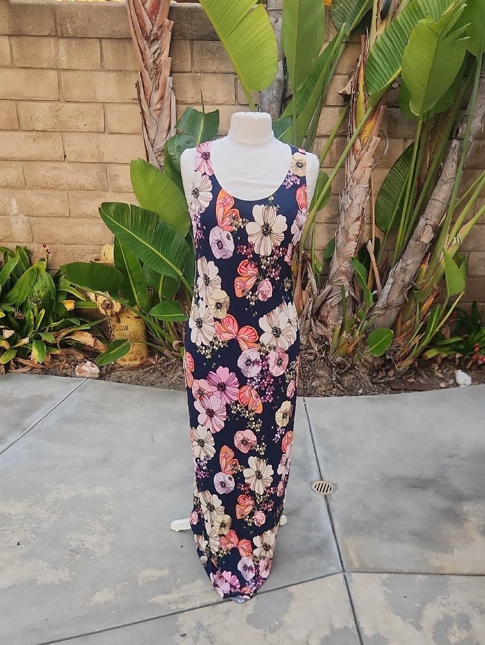 Johnny Was Jade Floral Khai Maxi Sleeveless Dress Small